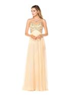 Glow By Colors - G207cs-1 Sleeveless Beaded Evening Gown
