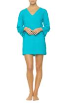 Helen Jon - Embroidered V-neck Tunic In Peacock