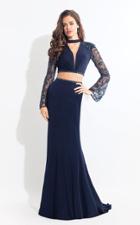 Rachel Allan - 6053 Two Piece Deep V-neck Sheath Dress