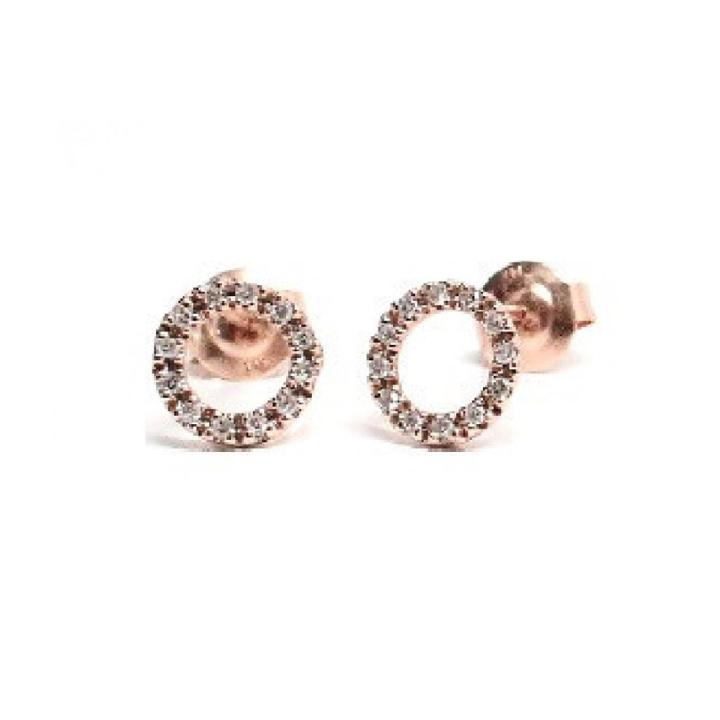 Rachael Ryen - 14k Gold Diamond Circle Stud Earrings