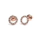 Rachael Ryen - 14k Gold Diamond Circle Stud Earrings