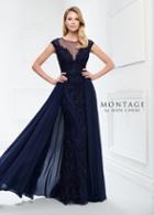 Montage By Mon Cheri - 218914w Embroided Lace Bateau Chiffon Gown