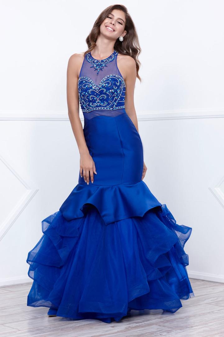 Nox Anabel - Sleeveless Halter Neck Beaded Long Mermaid Dress 8332