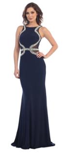 May Queen - Long Sleeveless Embellished Dress With Back Keyhole Rq7381