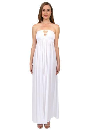 Elan Strapless Maxi Dress In White