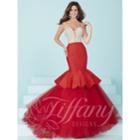 Tiffany Designs - Captivating Rhinestone And Crystal Beaded Deep Sweetheart Mermaid Dress 16217