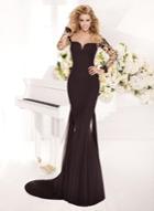 Tarik Ediz - Mte92345 Embellished Sheer Jewel Trumpet Dress