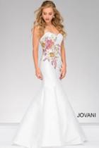 Jovani - Sweetheart Neck Floral Mermaid Dress 33689