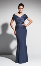 Daymor Couture - Off Shoulder Cinched Peplum Evening Dress 461