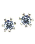 Cz By Kenneth Jay Lane - Gold Plated Art Deco Stud Earring