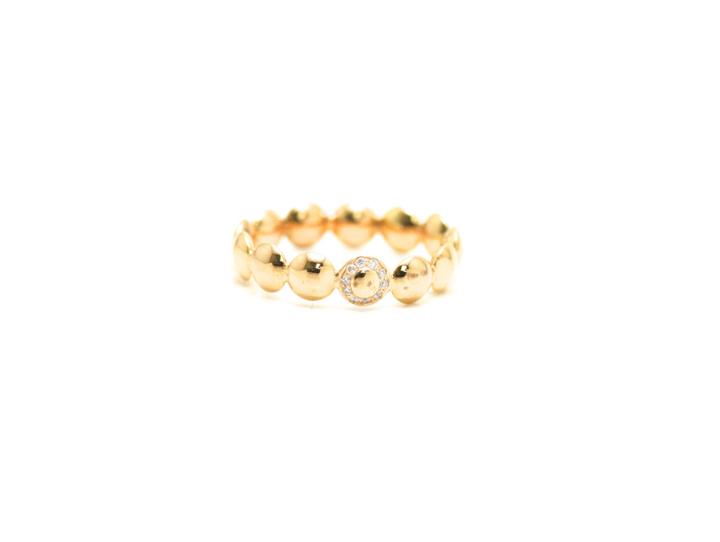 Tresor Collection - Lente Ring With Diamond Detail In 18k Yellow Gold