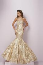 Tiffany Homecoming - 46095 Lace Appliqued Fitted Mermaid Gown