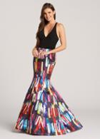 Ellie Wilde - Ew118164 Abstract Plunging Mermaid Dress
