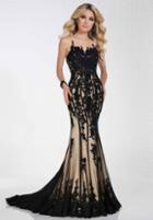 Tiffany Homecoming - 16274 Sleeveless Contrast Lace Illusion Trumpet Gown