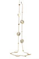 Tresor Collection - Pearl Flat Round Long Necklace In 18k Yg