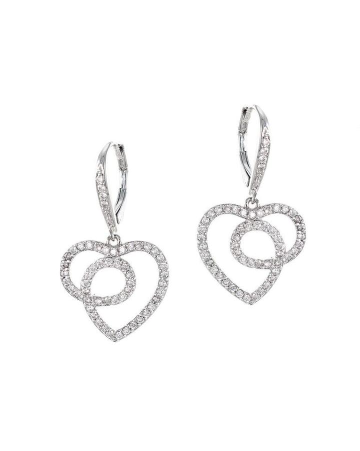Cz By Kenneth Jay Lane - Open Heart Earrings