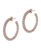 Cz By Kenneth Jay Lane - Rose Gold Inside Out Hoop Earrings