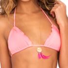 Luli Fama - Cosita Buena Wavey Triangle Top In Pink Sunsets (l17601)