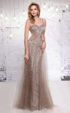 Mnm Couture - 8688w Embellished Sheer Cutout Evening Dress
