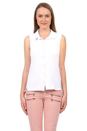 Splendid Sleeveless Button Down In White Wash