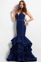 Jovani - 46921 Plunging Sweetheart Mermaid Dress