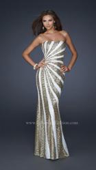 La Femme - Strapless Long Dress With Sequins 17456