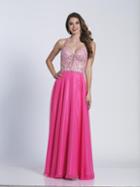 Dave & Johnny - 3265 Embellished Plunging Sweetheart A-line Dress