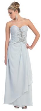 Strapless Sweetheart A-line Gown With Three-quarter Sleeves