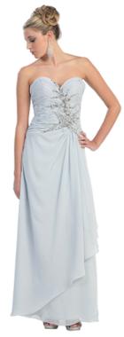 Strapless Sweetheart A-line Gown With Three-quarter Sleeves