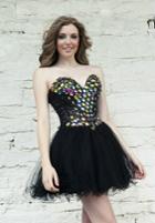 Angela And Alison - 21064 Strapless Corset Bodice Bejeweled Dress