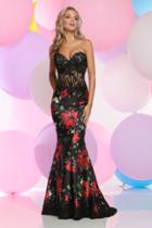 Zoey Grey - Strapless Printed Mermaid Gown 30988