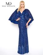 Mac Duggal - 4611d Caped V-neck Evening Gown
