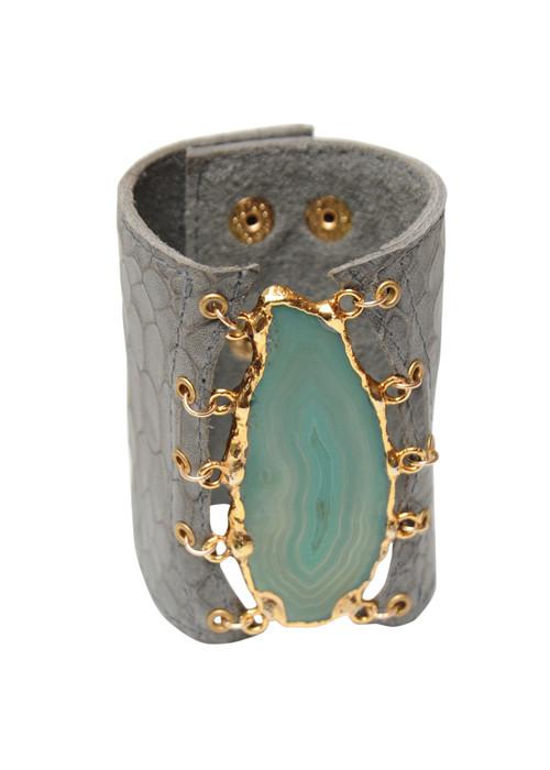 Heather Gardner - Malibu Agate Leather Cuff
