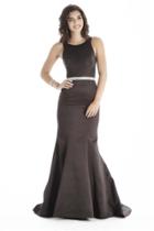 Jolene Collection - E17046l Scoop Neck Embellished Mermaid Gown