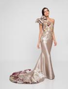 Terani Couture - 1811e6123 Multi-colored Asymmetric Sheath Dress
