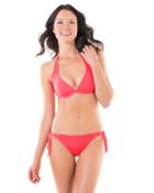 Voda Swim - Hot Coral Envy Push Up Side Coverage Halter