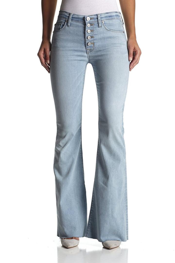 Hudson Jeans - Whr521dew Jodi High Waist Raw Hem Flare In Slater