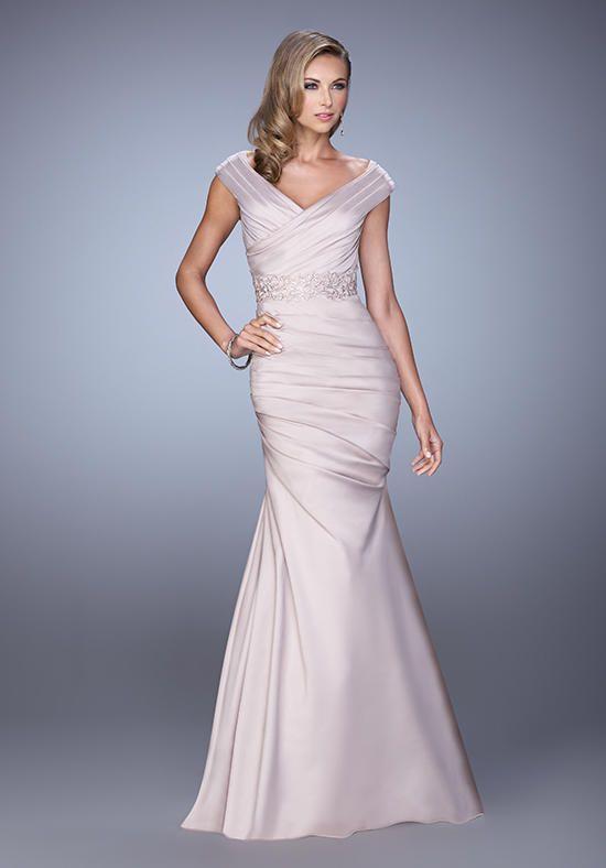 La Femme - 21664 Ruched Off-shoulder/v-neck Mermaid Dress