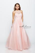 Milano Formals - Embellished Sheer A-line Ball Gown E2057