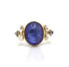 Tresor Collection - Tanzanite And Rainbow Moonstone Ring In 18k Yellow Gold