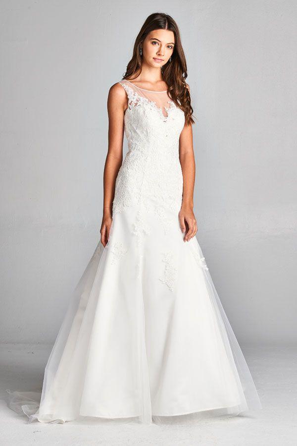 Aspeed - L1904 Lace Applique A-line Wedding Gown