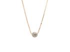 Tresor Collection - Double Sided Pave Diamond Small Lente Necklace In 18k Rose Gold