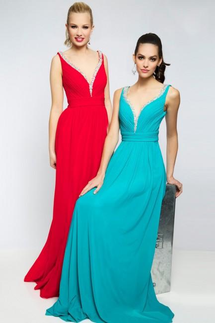 Jovani - Embellished V-neckline With Scoop Back Evening Dress Jvn20391