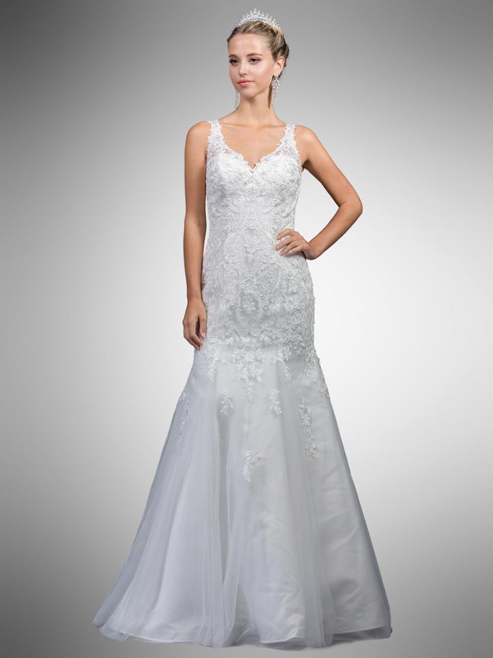Dancing Queen - A7001 Sleeveless Beaded Lace Trumpet Gown