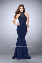 Sheer Beaded Halter Top Mermaid Prom Dress 24266