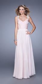 La Femme - 20448 Ornate Strapped Interlaced Gown