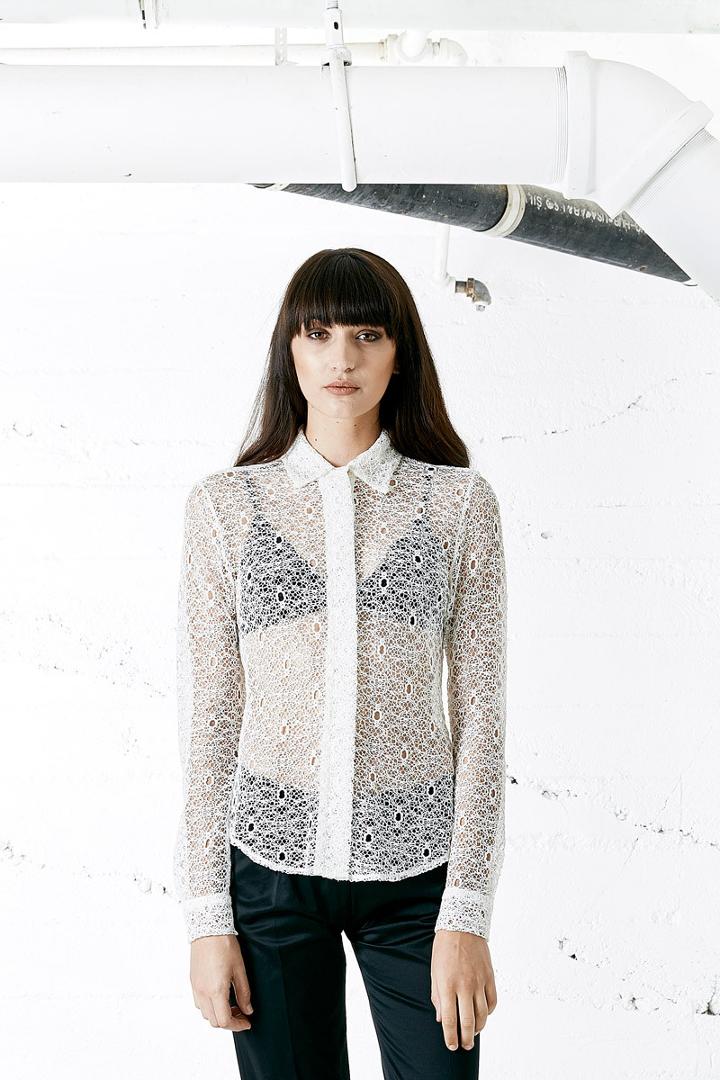 Again Collection - Graham Lace Blouse In White