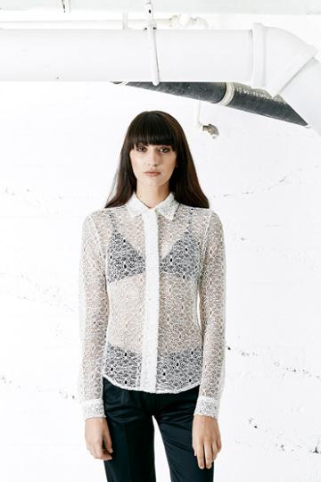 Again Collection - Graham Lace Blouse In White