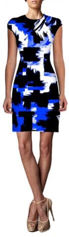 Johanne Beck - Coco - Cap Sleeve Dress / Cobalt Geo 1s