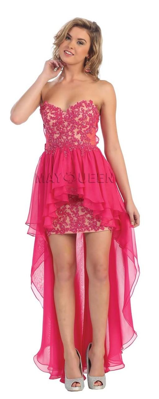 Sparkling Exotic Strapless Hi-low Dress